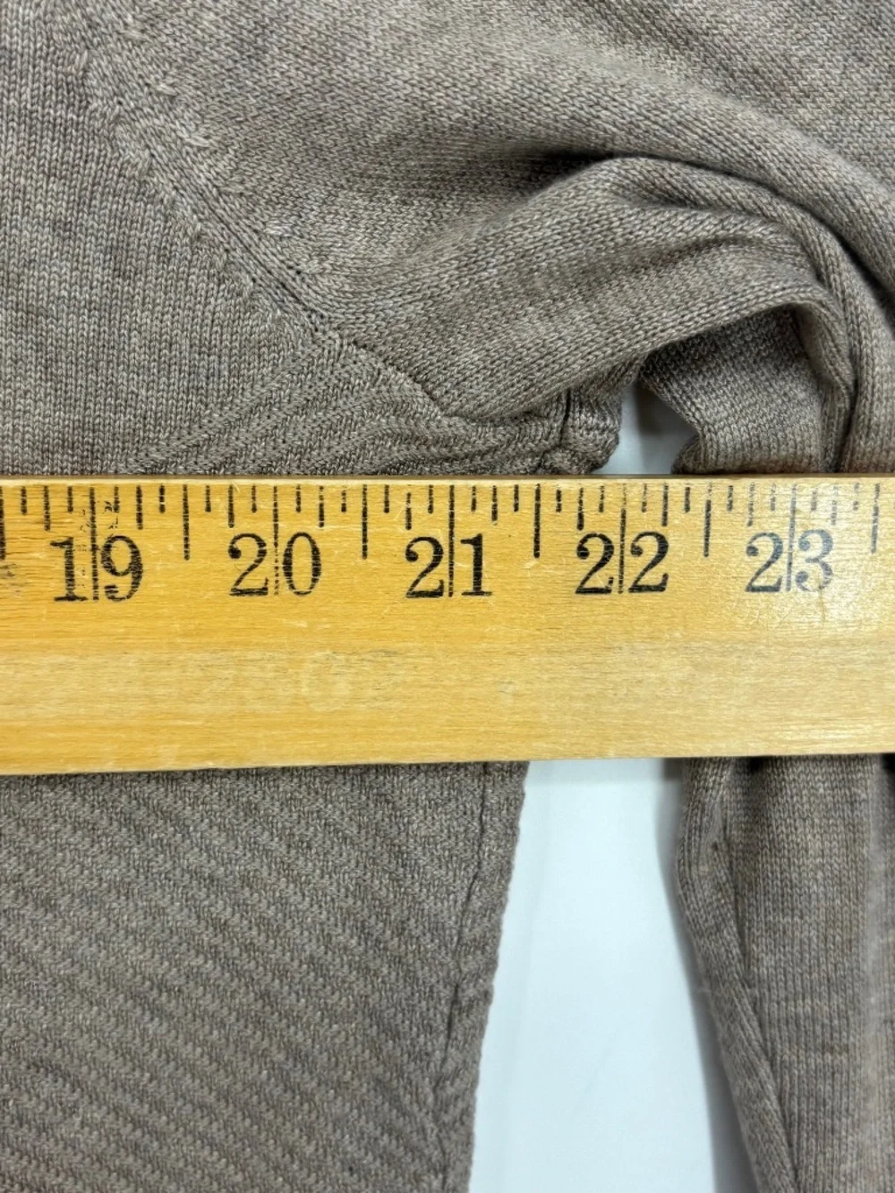 89th & Madison Womens XL Open Front Cardigan Sweater Taupe Heather Black Trim LS